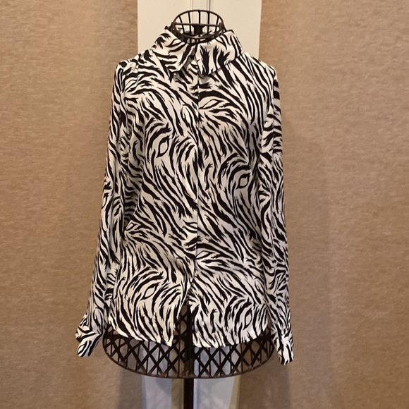 Halogen black and white zebra print blouse - Picture 5 of 7